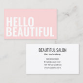 Makeup oder Schönheitssalon Pastellrosa einfach Visitenkarte (Vorne/Hinten)