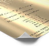 Makeup Openings Stunden Gold Salon Tropfen Preise  Poster (Ecke)