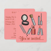 Makeup-Party Einladung (Vorne/Hinten)