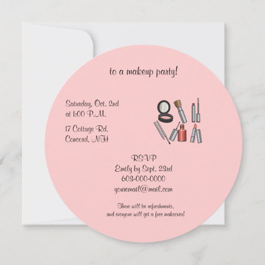 Makeup-Party Einladung (Rückseite)