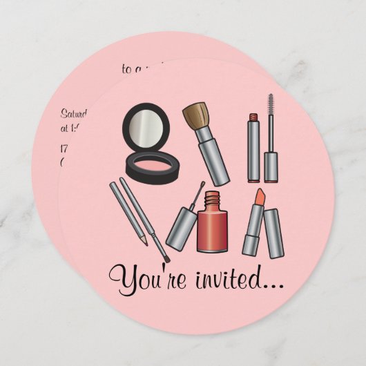 Makeup-Party Einladung (Vorne/Hinten)
