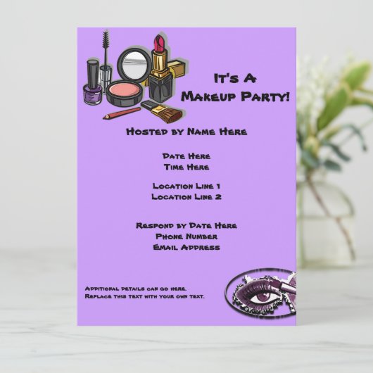 Makeup-Party Einladungen (Stehend Vorderseite)