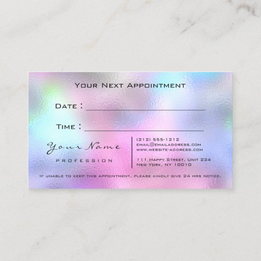 Makeup Pink Lashes Fuchsia Ombre Termin Card (Rückseite)