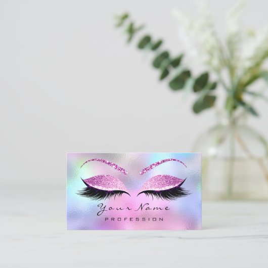 Makeup Pink Lashes Fuchsia Ombre Termin Card (Stehend Vorderseite)