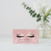 Makeup Pink Lashes Marmorkarte Terminkarte (Stehend Vorderseite)