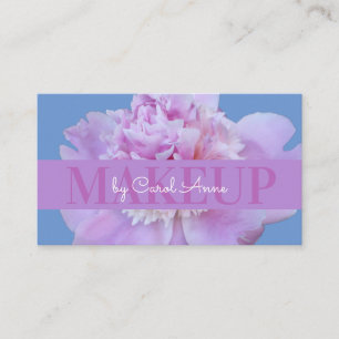 Makeup Pink Lila Blume Classic Blue Visitenkarte