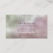 Makeup Pink Minze Green Glass Eyes Lashes Glitzer Visitenkarte (Rückseite)