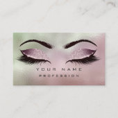 Makeup Pink Minze Green Glass Eyes Lashes Glitzer Visitenkarte (Vorderseite)