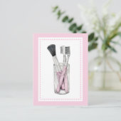 Makeup Pinsel Postcard Postkarte (Stehend Vorderseite)