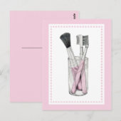 Makeup Pinsel Postcard Postkarte (Vorne/Hinten)