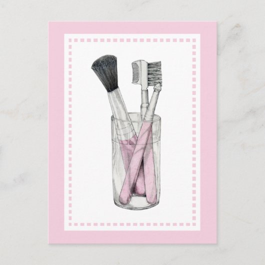 Makeup Pinsel Postcard Postkarte (Vorderseite)