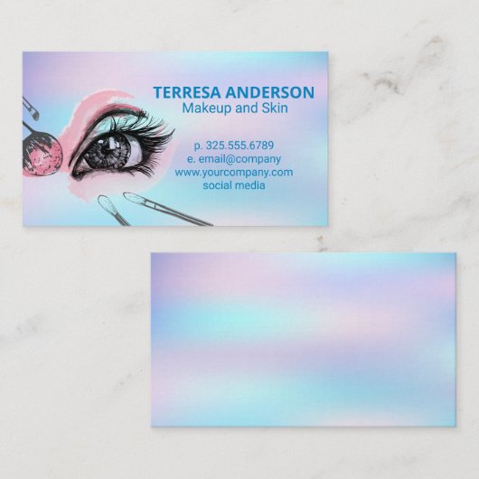 Makeup Pinsel und Lashes Visitenkarte (Vorne/Hinten)