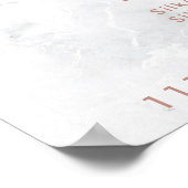 Makeup Preis Typografie Rose Gold Weißmarmor Poster (Ecke)