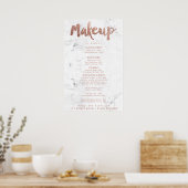 Makeup Preis Typografie Rose Gold Weißmarmor Poster (Küche)