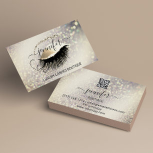 Makeup QR Code Logo Glitzer Lux Gold Visitenkarte