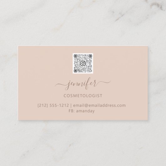 Makeup QR Code Pulver Blush Haut Visitenkarte (Rückseite)