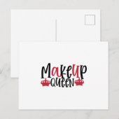 Makeup Queen Design- Makeup Zitat Postkarte (Vorne/Hinten)