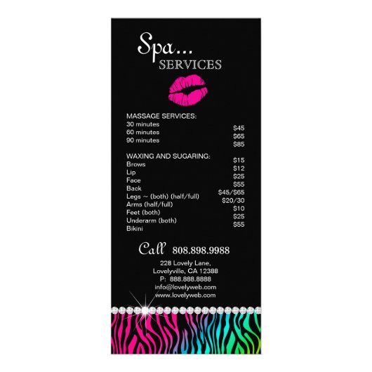 Makeup Rack Card Juweliersalon Rainbow Pink Werbekarte (Hinten)