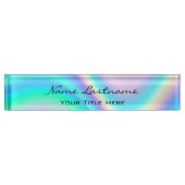 Makeup Rose Beauty Holograph Unicorn Namensplakette (Vorderseite)