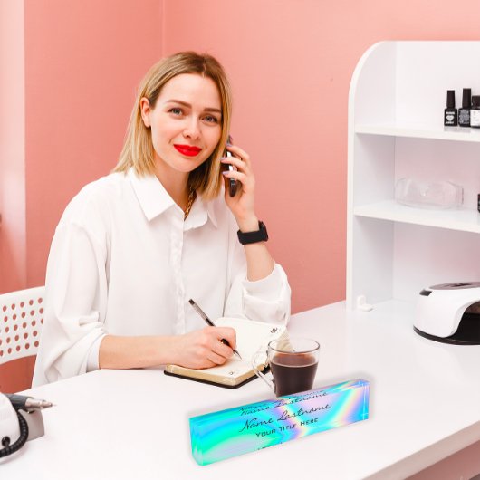 Makeup Rose Beauty Holograph Unicorn Namensplakette