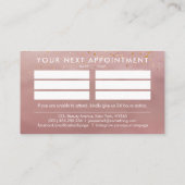 Makeup Rose Gold Ernennung Visitenkarte (Rückseite)