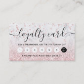 Makeup Rose Gold Glitzer Marmor Funkeln Konfetti Treuekarte (Vorderseite)