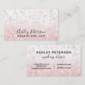 Makeup Rose Gold Glitzer Marmor Funkeln Konfetti Visitenkarte (Vorne/Hinten)