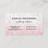 Makeup Rose Gold Glitzer Marmor Monogramm ombre Visitenkarte (Rückseite)