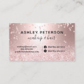 Makeup Rose Gold Glitzer metallisches Chic Logo Visitenkarte (Rückseite)
