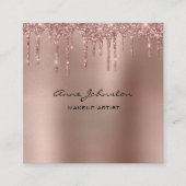 Makeup Rose Gold Glitzer und Sparkasse Quadratische Visitenkarte (Vorderseite)