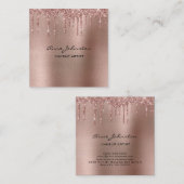 Makeup Rose Gold Glitzer und Sparkasse Quadratische Visitenkarte (Vorne/Hinten)