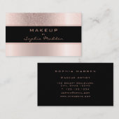 Makeup Rose Gold Ombre Trendy Glitzer Visitenkarte (Vorne/Hinten)