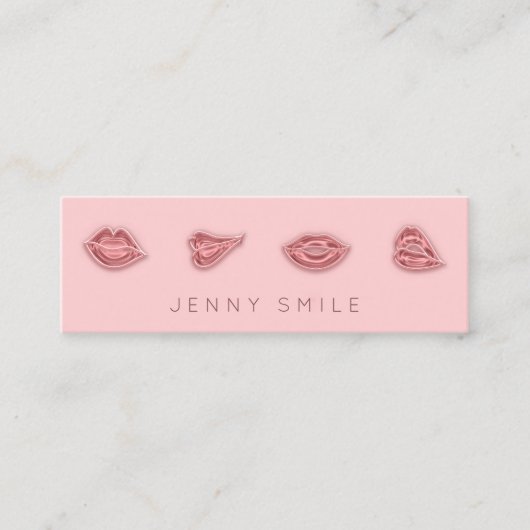Makeup Rose Lip Nurse Cosmetic Injector Qr Logo Mini Visitenkarte (Vorderseite)