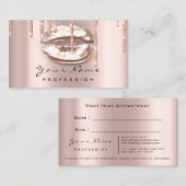 Makeup Rose Tropfen Sparkasse Lippen Sie auf der W Terminkarte (Vorne/Hinten)
