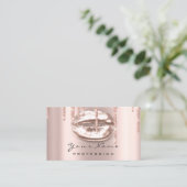 Makeup Rose Tropfen Sparkasse Lippen Sie auf der W Terminkarte (Stehend Vorderseite)