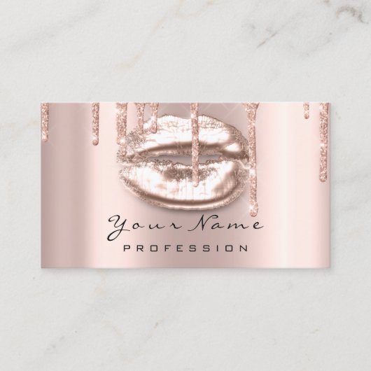Makeup Rose Tropfen Sparkasse Lippen Sie auf der W Terminkarte (Vorderseite)