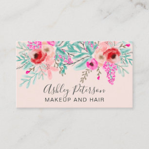 Makeup rot schimmernde Pfefferminze Rosa Blütenfa Visitenkarte