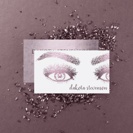 Makeup Salon Beruflich | Mauve Pink Shimmer Visitenkarte