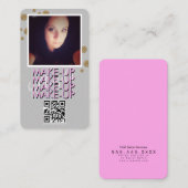 Makeup Salon QR Code Gold Glitzer Foto Business Visitenkarte (Vorne/Hinten)