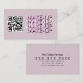 Makeup Salon QR Code Rosa Schwarzes Skript Visitenkarte (Vorne/Hinten)