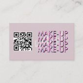 Makeup Salon QR Code Rosa Schwarzes Skript Visitenkarte (Vorderseite)