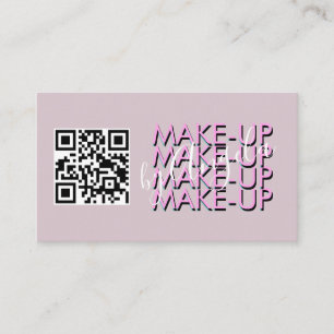 Makeup Salon QR Code Rosa Schwarzes Skript   Visitenkarte