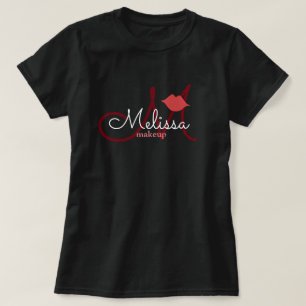 Makeup Salonname Uniform schwarz T-Shirt