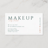 Makeup | Schönheitspflege Grün/Rosa-Makeup-Logo Visitenkarte (Rückseite)