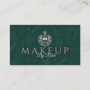 Makeup Schönheitspflege Grün/Rosa-Makeup-Logo Visitenkarte
