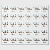 Makeup Set Illustration Muster mit Individuelle Na Geschenkpapier (Flach)