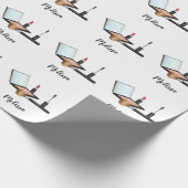 Makeup Set Illustration Muster mit Individuelle Na Geschenkpapier (Ecke)