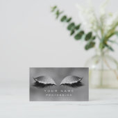 Makeup Silver Graue Augen Lashes Glitzer Visitenkarte (Stehend Vorderseite)