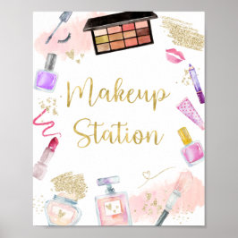 Makeup Station Glitz & Glam Wellness-Center Geburt Poster