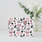 Makeup Sticker Muster Feiertagspostkarte (Stehend Vorderseite)